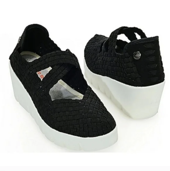 BERNIE MEV"VENTI DRAKE"WEDGE WOMEN'S SHOE BLACK SIZE 9.5-10 - Picture 1 of 1